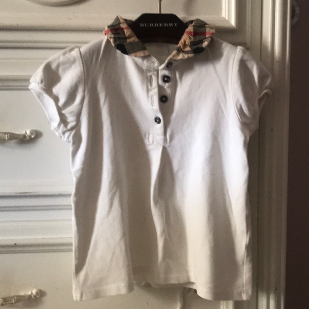 Burberry classic print collared polo.